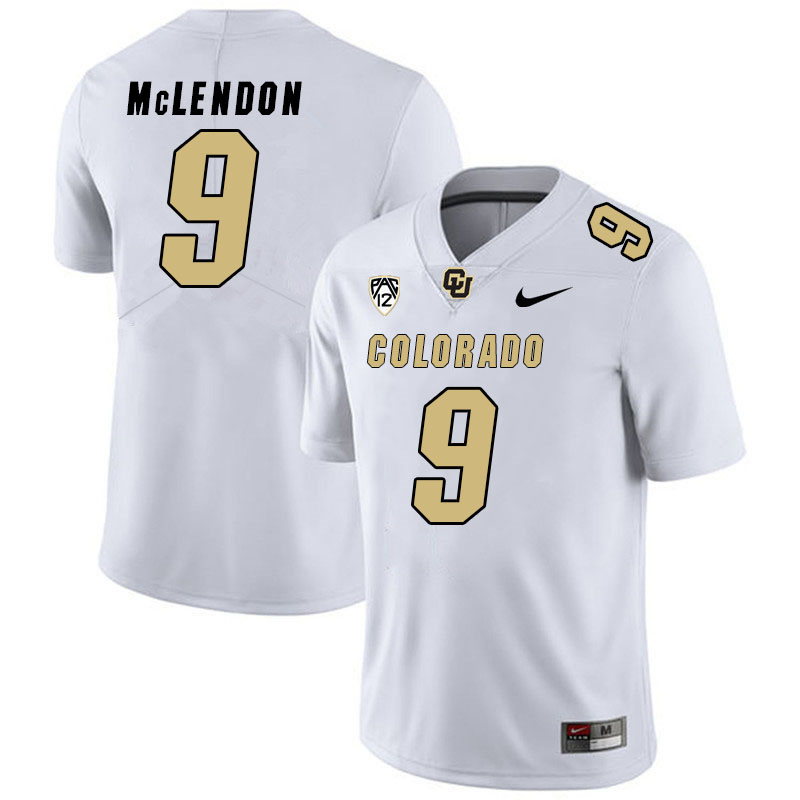 Men #9 Derrick McLendon Colorado Buffaloes College Football Jerseys Stitched Sale-White